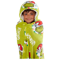 The Grinch Youths Hooded Blanket LKT Sport Entertainment>Movies>The Grinch Baby & Children's Sleepwear