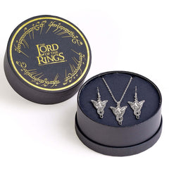The Lord Of The Rings Evenstar Necklace & Earrings Gift Box LKT Sport Immerse yourself in the magic of Middle-earth with The Lord of The Rings Evenstar earrings and necklace gift setNecklace chain measures 40cm with a 5cm extenderPresented beautifully in