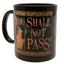 The Lord Of The Rings Mug LKT Sport Ceramic everyday coffee mugFeaturing a silhouette of Gandalf and the text You Shall Not Pass! on a black backgroundGlazed kiln fired finish with black handleOfficial Licensed MerchandiseApprox 315ml (11oz)Approx 9cm tal