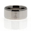 Tottenham Hotspur FC Band Ring Small LKT Sport Classic stainless steel band ring with a bevelled edge Chrome finish and engraved with the Spurs club crest Official licensed product Internal diameter approx 19mm Ring size R Presented in a gift box Rings