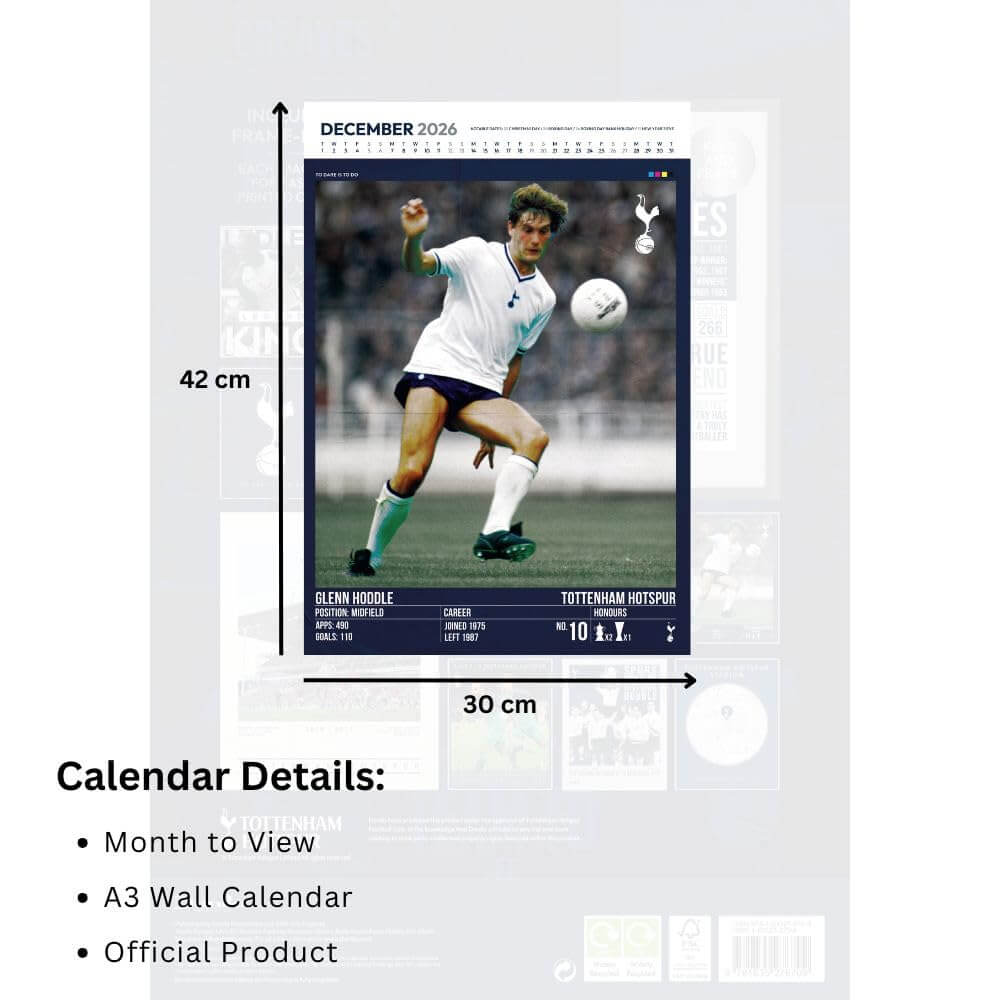 Tottenham Hotspur FC Deluxe Calendar 2026 LKT Sport Football>Premier League>Tottenham Hotspur FC Wall Calendars