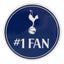 Tottenham Hotspur FC No.1 Fan Car Sticker LKT Sport Vibrant vinyl self adhesive car stickerNavy sticker featuring the Spurs crest and #1FAN textHigh quality colour screen print in a gloss finishOfficial licensed productApprox 7cm x 7cm Vehicle Decals