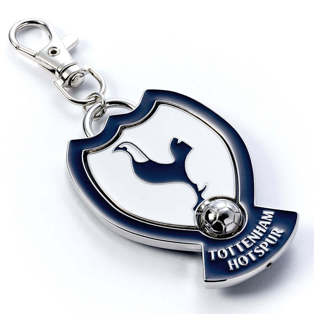Tottenham Hotspur FC Spinner Bag Charm LKT Sport Bright, colourful and highly detailed metal bag charmFeaturing a spinning center with the Tottenham crestWith a lobster claw claspOfficial licensed productApprox 70mm x 45mm Keychains