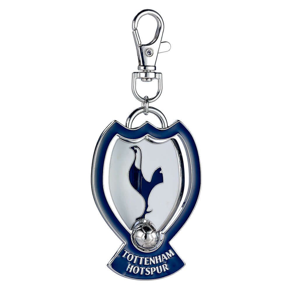 Tottenham Hotspur FC Spinner Bag Charm LKT Sport Bright, colourful and highly detailed metal bag charmFeaturing a spinning center with the Tottenham crestWith a lobster claw claspOfficial licensed productApprox 70mm x 45mm Keychains