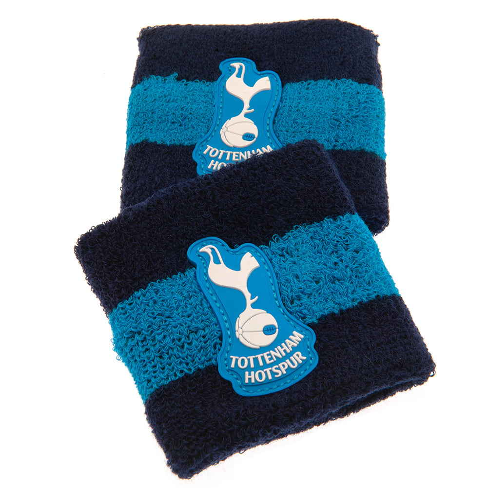 Tottenham Hotspur FC Wristbands LKT Sport Pack of 2 soft cotton sweatbandsIn navy blue with electric blue bands, featuring the club crestElasticated, one size fits allOfficial licensed productApprox 7cm wide Sweat Wristbands