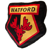 Watford FC Crest Cushion LKT Sport Black luxury crest shaped cushion100% PolyesterOfficial licensed productApprox 40cm x 36cm x 12cm Throw Pillows