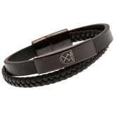 West Ham United FC Black IP Leather Bracelet LKT Sport Football>Premier League>West Ham United FC Bracelets