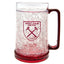West Ham United FC Freezer Mug LKT Sport Frosted effect double walled gel filled freezer mug Featuring Claret base, handle and West Ham club crest Official licensed product Approx 420ml (14oz) Approx 15cm tall, 9cm in diameter With a swing tag Mugs