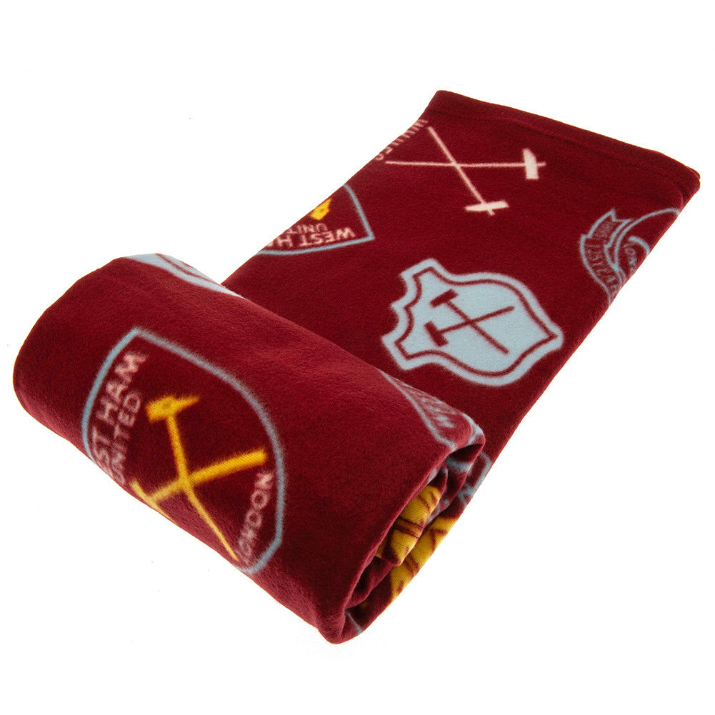 West Ham United FC Historic Crests Fleece Blanket LKT Sport Football>Premier League>West Ham United FC Throw Blankets