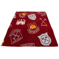 West Ham United FC Historic Crests Fleece Blanket LKT Sport Football>Premier League>West Ham United FC Throw Blankets