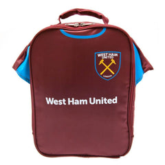 West Ham United FC Kit Lunch Bag LKT Sport Home shirt design lunch bag featuring West Ham United text and club crestDouble zipped opening for easy accessWith carry handle and name tagWipe clean polyesterOfficial licensed productApprox 29cm x 24cm x 7cm Lu