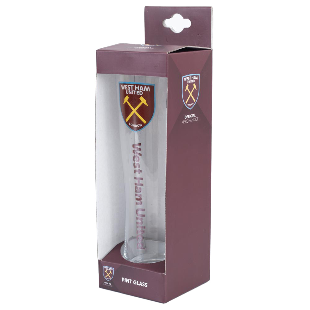 West Ham United FC Tall Beer Glass LKT Sport Football>Premier League>West Ham United FC Beer Glasses