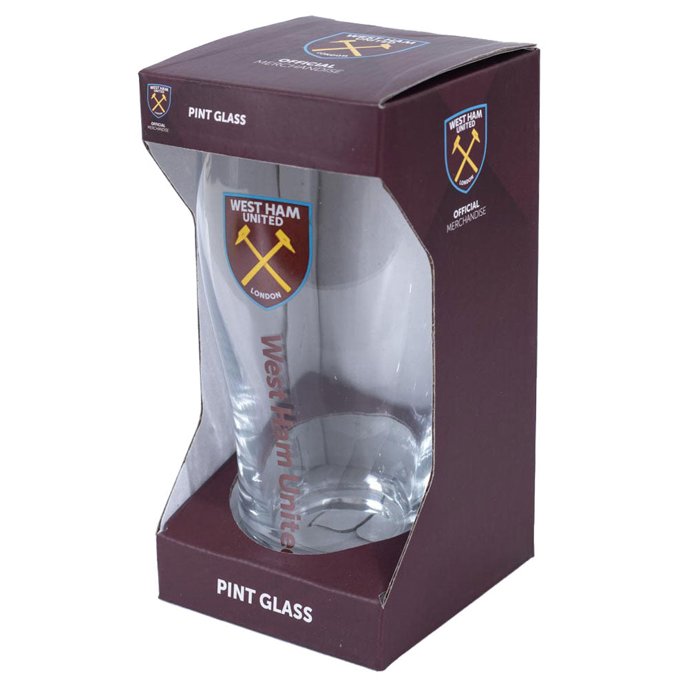 West Ham United FC Tulip Pint Glass LKT Sport Football>Premier League>West Ham United FC Beer Glasses