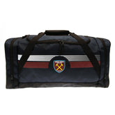 West Ham United FC Ultra Holdall LKT Sport Ultra design holdall featuring a full colour club crestLarge double zipped opening for easy access2 additional zipped end pockets and 1 mesh half pocketCarry handles and adjustable shoulder strapWipe clean polyes