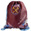 West Ham United FC Vector Gym Bag LKT Sport Claret Vector design gym bag featuring a full colour West Ham crestDrawstring close with metal eyeletsWipe clean polyesterOfficial licensed productApprox 44cm x 33cm flat Gym Duffel Bags