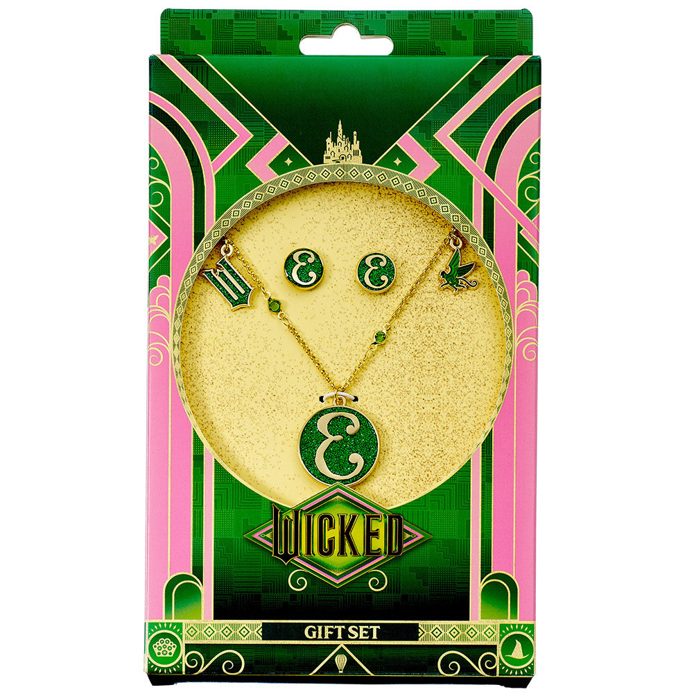 Wicked Gold Plated Elphaba Necklace & Earrings LKT Sport Entertainment>Movies>Wicked Jewelry Sets