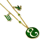 Wicked Gold Plated Elphaba Necklace LKT Sport Elphabas initial on an emerald green background24 inch link chain necklaceOfficial licensed productNecklace approx 62cm (24in)Pendant approx 25mm x 25mm Necklaces