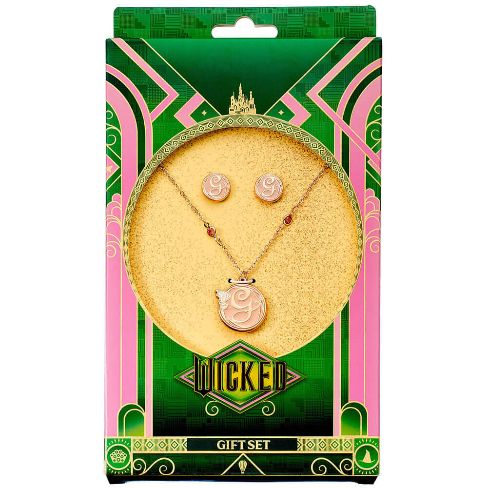 Wicked Rose Gold Plated Glinda Necklace & Earrings LKT Sport Entertainment>Movies>Wicked Jewelry Sets