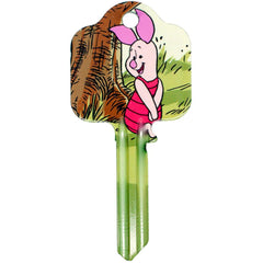 Winnie The Pooh Door Key Piglet LKT Sport Ready to cut blank door key featuring Piglet Suitable for a UL2, UL054 or UL1, UL050 profile locks High quality detailed designs printed on both sides Official licensed product Approx 78mm x 35mm On a backing card