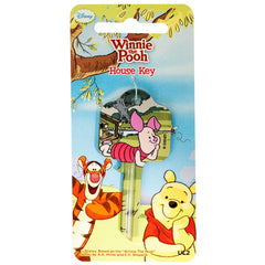 Winnie The Pooh Door Key Piglet LKT Sport Ready to cut blank door key featuring Piglet Suitable for a UL2, UL054 or UL1, UL050 profile locks High quality detailed designs printed on both sides Official licensed product Approx 78mm x 35mm On a backing card