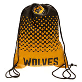 Wolverhampton Wanderers FC Fade Gym Bag LKT Sport Fade design gym bag featuring Wolves text and full colour club crestDrawstring close with metal eyeletsWipe clean polyesterOfficial licensed productApprox 44cm x 33cm flat Backpacks