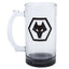 Wolverhampton Wanderers FC Stein Glass Tankard LKT Sport Glass stein tankardFeaturing a black base and Wolves club crestOfficial licensed productApprox 425ml (15oz)Approx 15cm tall, 7cm in diameter Beer Glasses