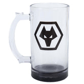 Wolverhampton Wanderers FC Stein Glass Tankard LKT Sport Glass stein tankardFeaturing a black base and Wolves club crestOfficial licensed productApprox 425ml (15oz)Approx 15cm tall, 7cm in diameter Beer Glasses