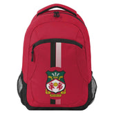 Wrexham AFC Ultra Action Backpack LKT Sport Ultra design backpack featuring Wrexham club crestMain compartment has a large double zipped opening for easy accessInternal elasticated pouch and front zipped pocket2 mesh side pocketsOfficial licensed productA