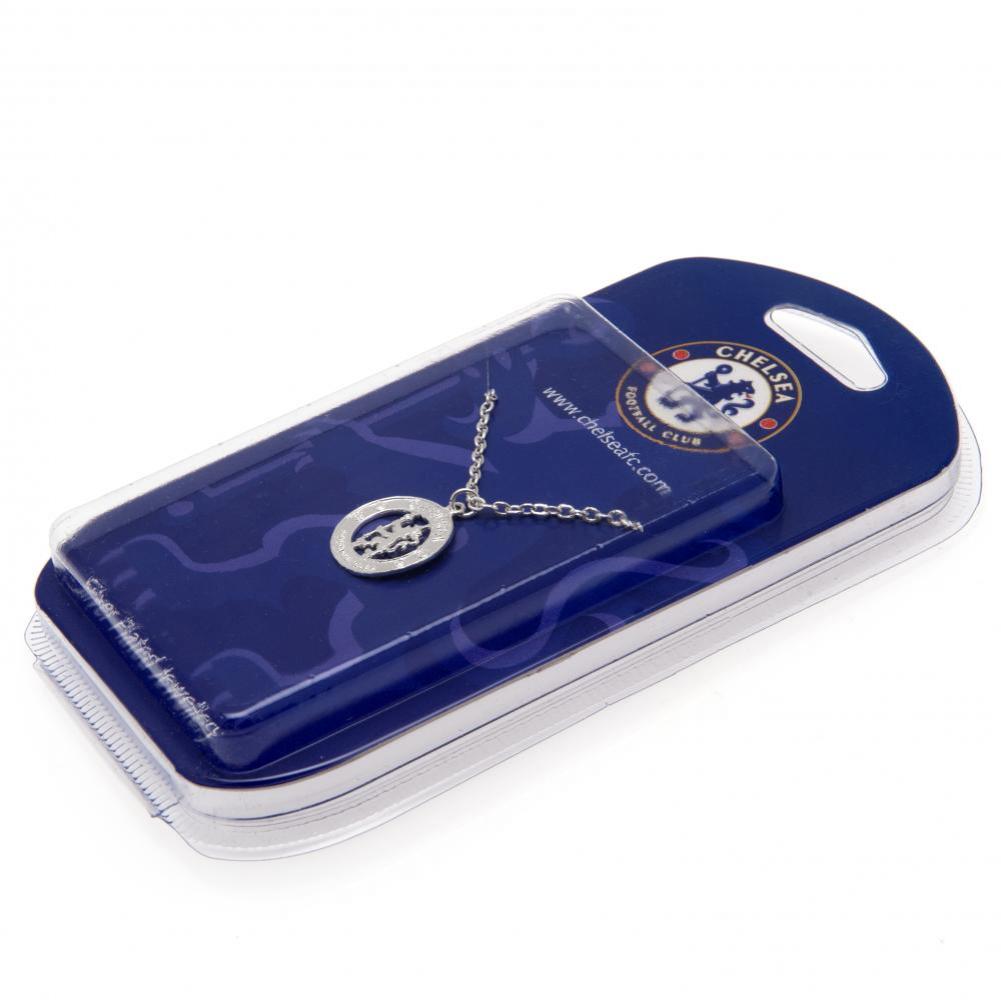 Chelsea FC Silver Plated Crest Pendant & Chain Imagen secundaria del producto