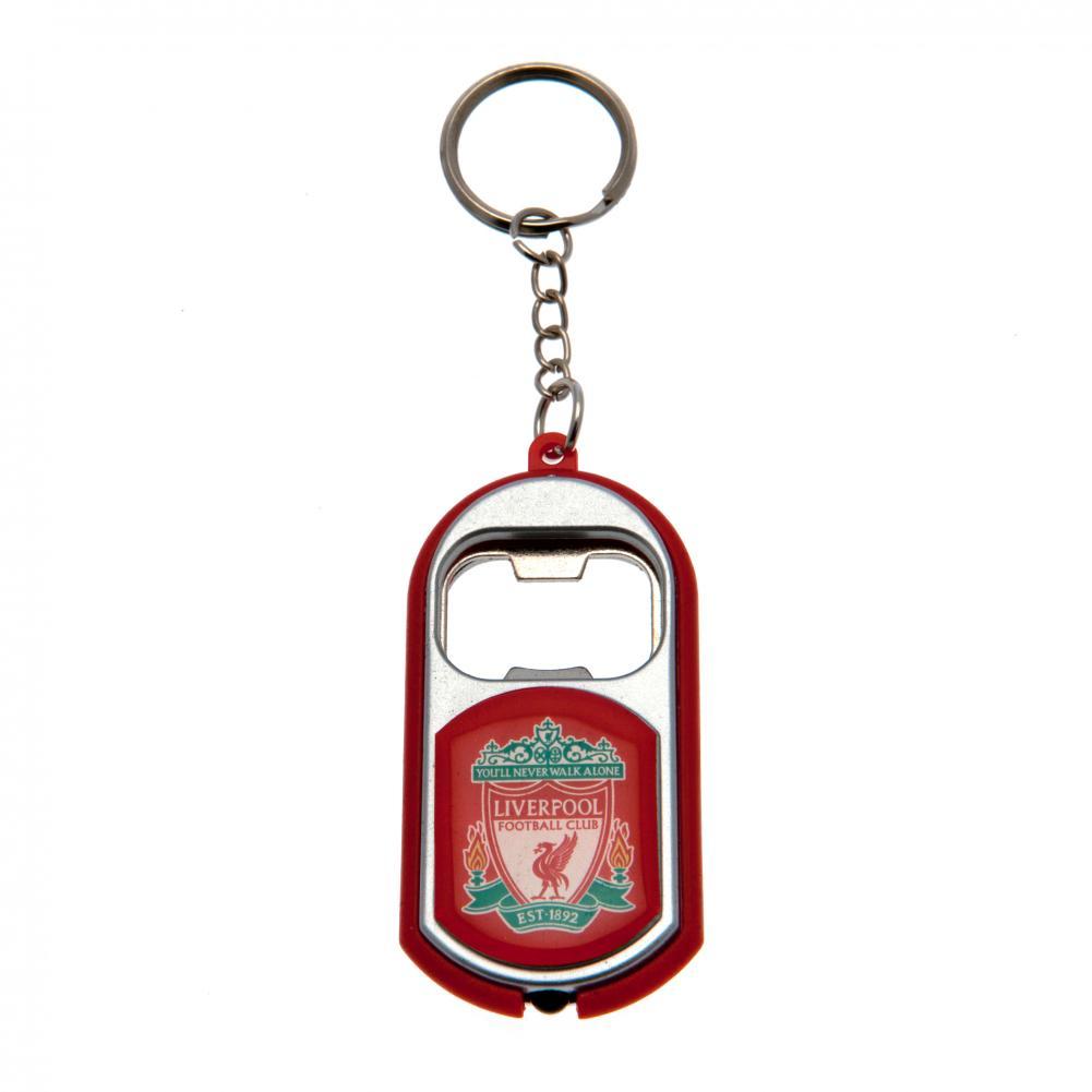 Liverpool FC Keyring Torch Bottle Opener LKT Sport Plastic club crested keyring With a bottle opener function Includes a battery powered torch Official licensed product Approx 7cm x 3cm In a gift box Keychains Hauptbild