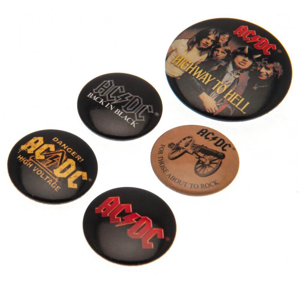 AC/DC Button Badge Set Imagen secundaria del producto