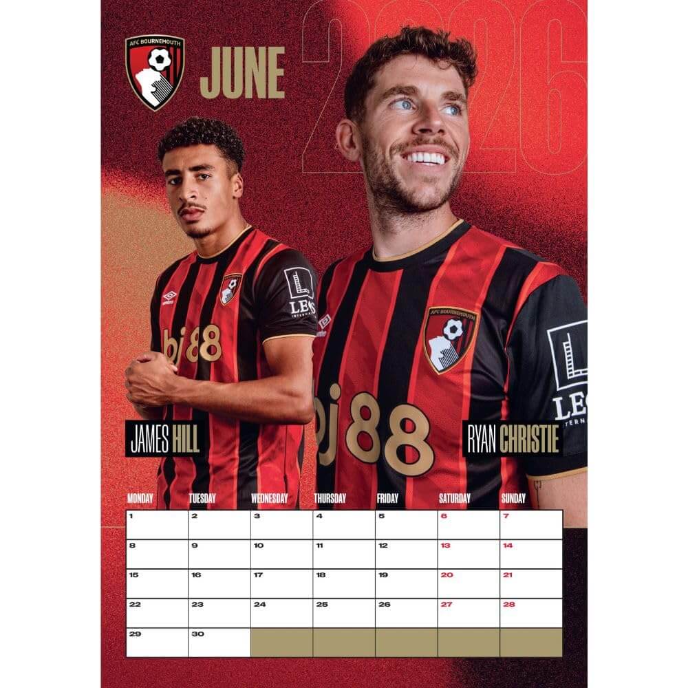AFC Bournemouth A3 Calendar 2026 LKT Sport Football>Premier League>AFC Bournemouth Wall Calendars