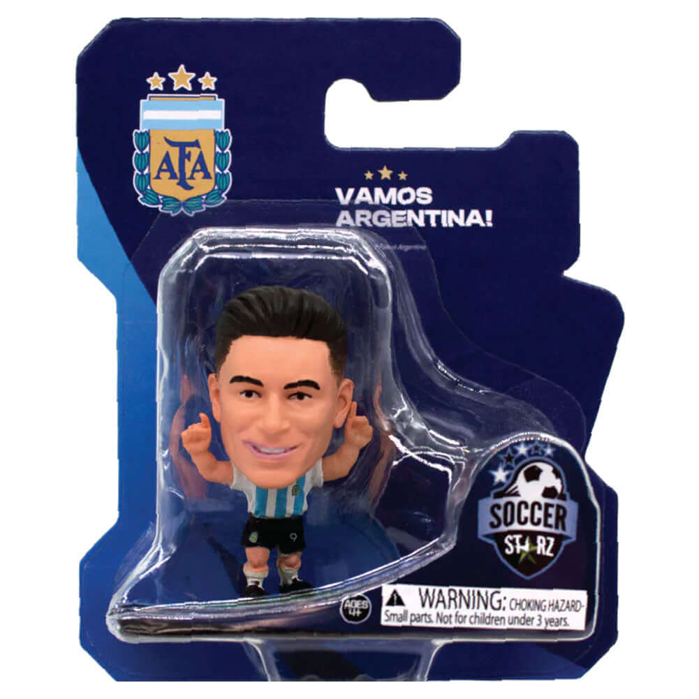 Argentina SoccerStarz Alvarez LKT Sport Julian Alvarez Soccerstarz collectable figureFeatures classic Argentina home kitStands 5cm tall on a green baseOfficial licensed productApprox 5cm x 2.5cm x 2.5cm Action Figures