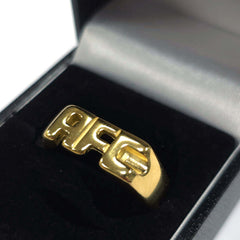Arsenal FC 18ct Gold Plated on Silver AFC Ring - U LKT Sport Football>Premier League>Arsenal FC Rings