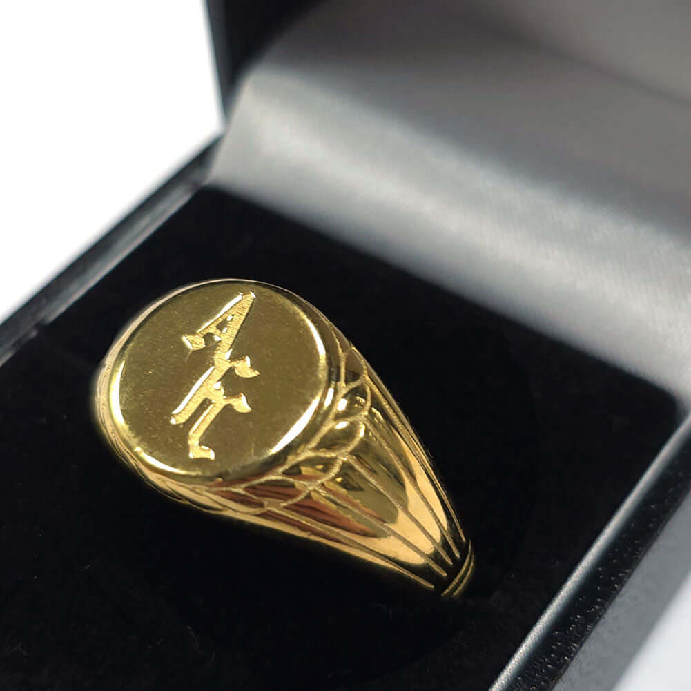Arsenal FC 18ct Gold Plated on Silver Signet Ring - R LKT Sport Football>Premier League>Arsenal FC Rings