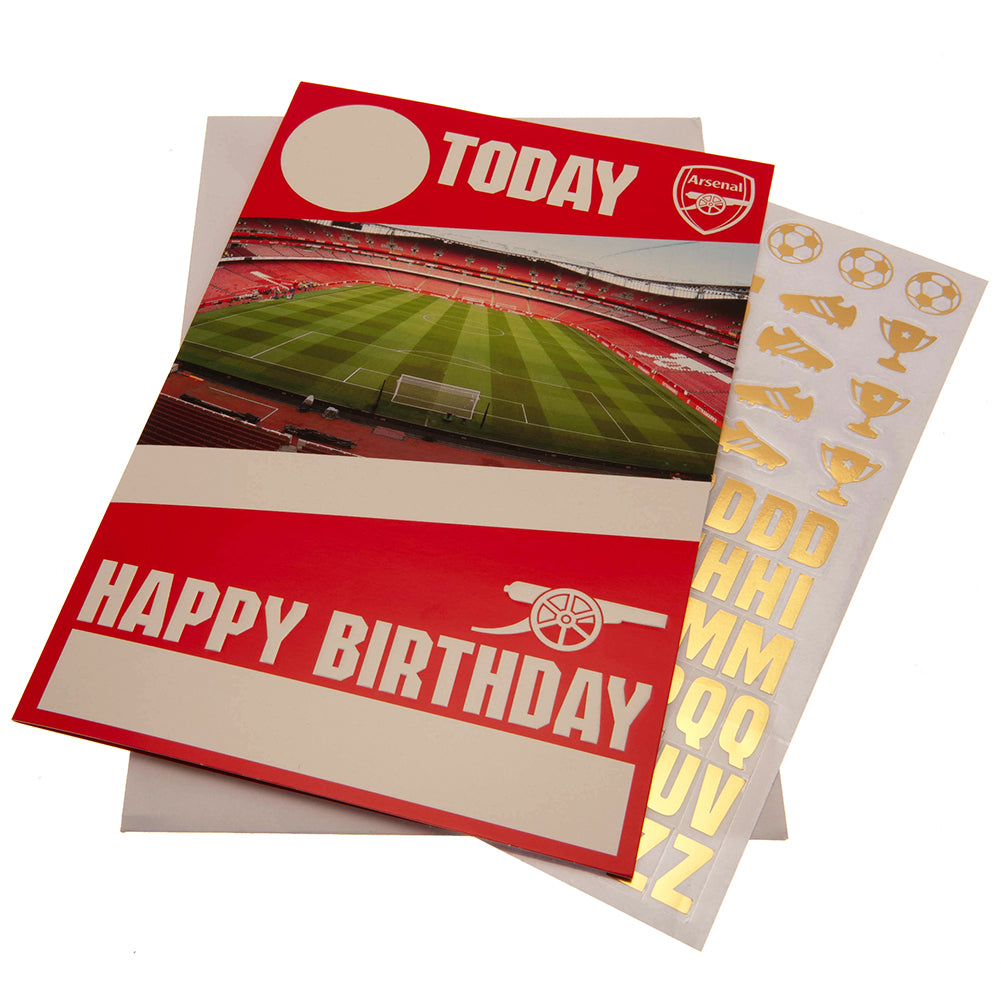 Arsenal FC Birthday Card With Stickers LKT Sport Football>Premier League>Arsenal FC Greeting Cards