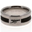 Arsenal FC Black Inlay Ring Small LKT Sport Stainless steel ring featuring a black rope insertBrushed satin finish and engraved with the Arsenal cannonOfficial licensed productInternal diameter approx 19mmRing size R Rings