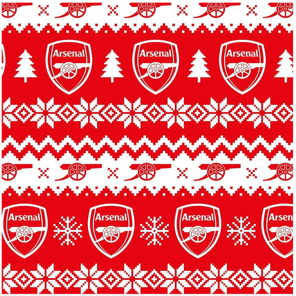 Arsenal FC Christmas Gift Wrap LKT Sport Vibrant, colourful gift wrap sheets with tags2 sheets of Christmas wrap featuring multiple Arsenal crestsComplete with 2 gift tags featuring the Arsenal crestOfficial licensed productApprox 70cm x 50cm Wrapping Pap