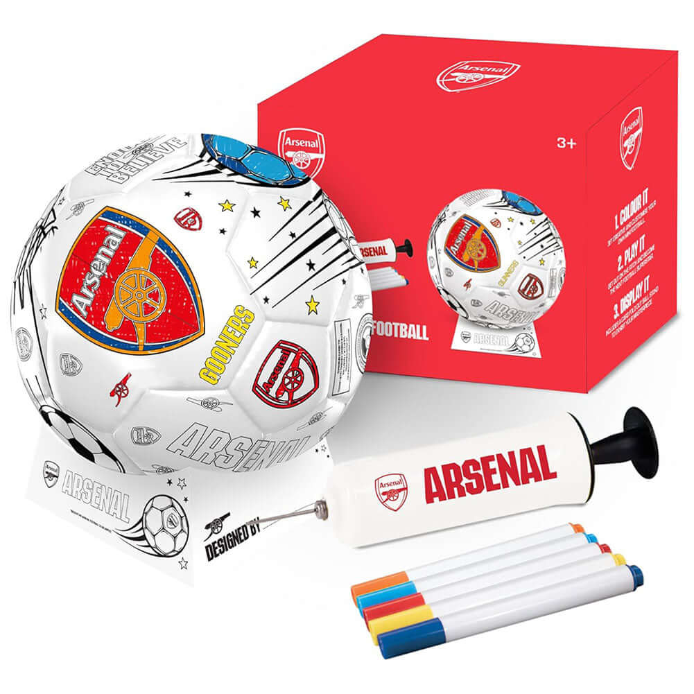 Arsenal FC 'Colour In' Mini Football Set LKT Sport Football>Premier League>Arsenal FC American Football Toys