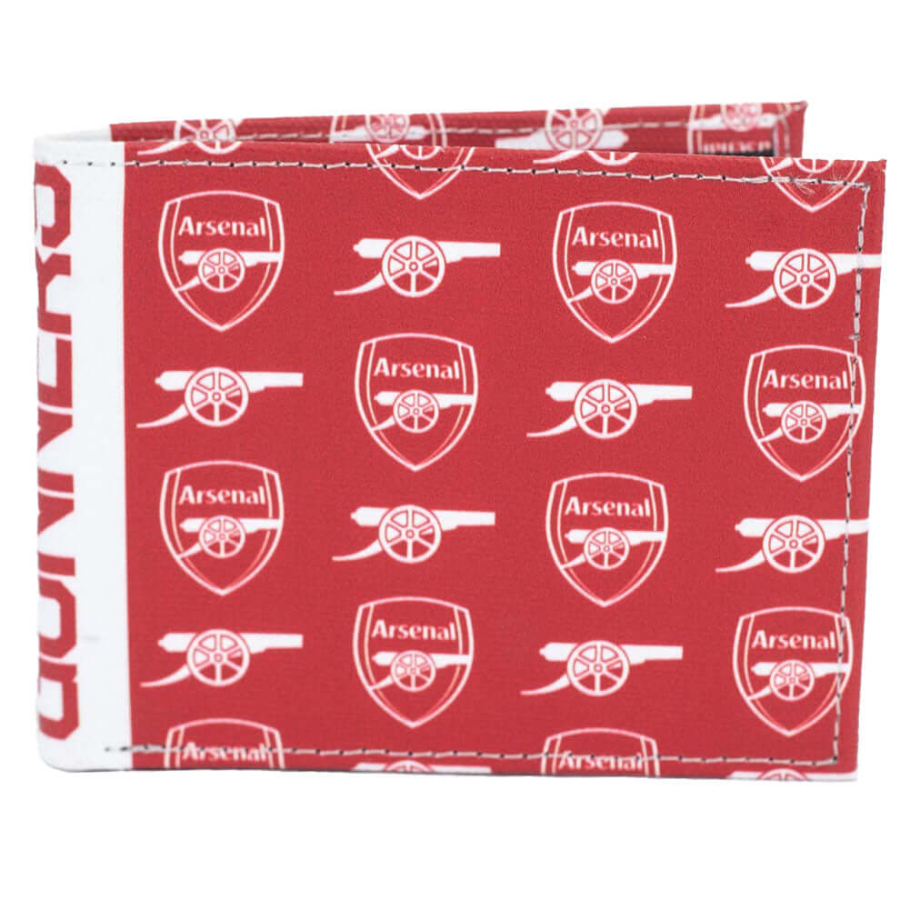 Arsenal FC Coloured Icon Wallet LKT Sport Vibrant brushed canvas wallet featuring an Arsenal multi icon designBi-fold design with 1 note pocket and 4 card slotsincluding a window and 2 additional slotsOfficial licensed productApprox 11cm x 9cm Wallets