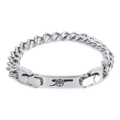 Arsenal FC Detachable Bracelet LKT Sport Classic stainless steel rope link bracelet with detachable central plateFeaturing a unique design whereby the central plate can be removed and attached to other jewellery, making the bracelet shorter in lengthCentr