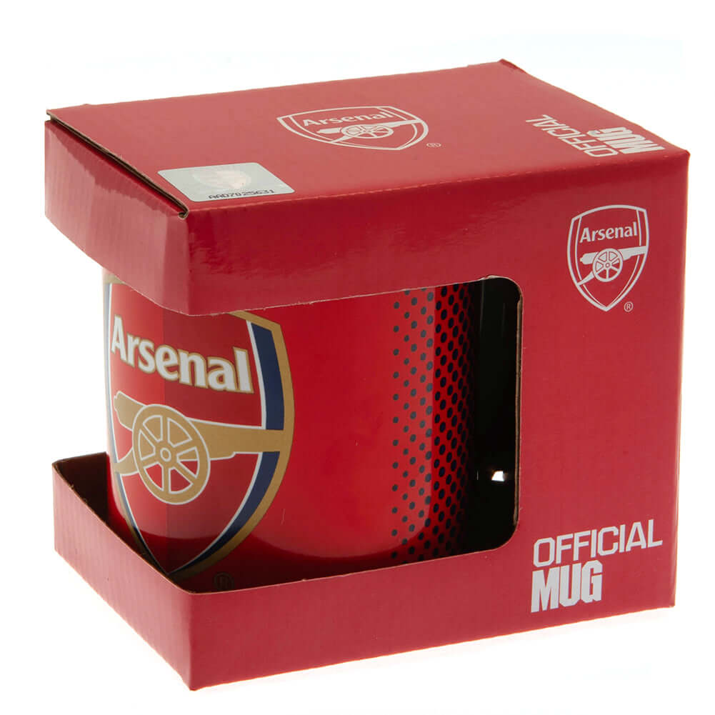 Arsenal FC Fade Mug LKT Sport Ceramic everyday coffee mugFade design featuring AFC text and full colour club crestGlazed kiln fired finish with white handleOfficial licensed productApprox 315ml (11oz)Approx 9cm tall, 8cm in diameter Mugs