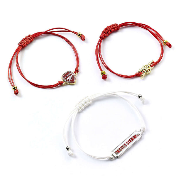 Arsenal FC Friendship Bracelet Set LKT Sport Set of three colourful and quaint friendship braceletsEach bracelet includes a bespoke Arsenal charmOfficial licensed productSuitable for ages 14+Approx 14cm with option to extend to 18cm Bracelets