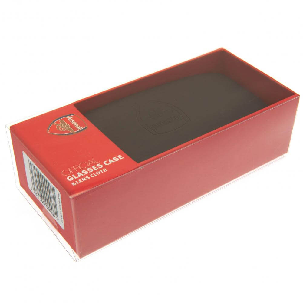 Arsenal FC Glasses Case LKT Sport Black debossed glasses caseSuitable for glasses and sunglassesAlso includes a lense cloth with the club crestOfficial licensed productApprox 16cm x 6.5cm Eyewear Cases