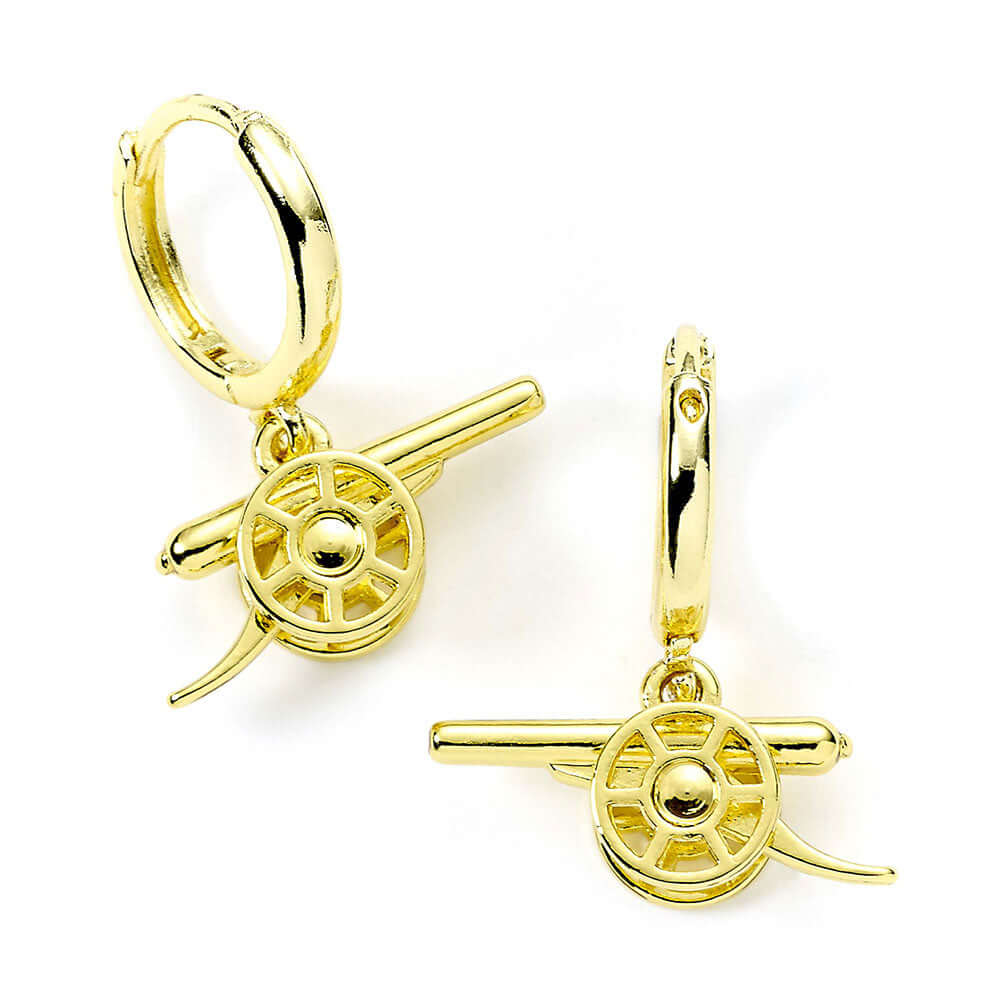 Arsenal FC Gold Finish Cannon Hoop Earrings LKT Sport Football>Premier League>Arsenal FC Earrings