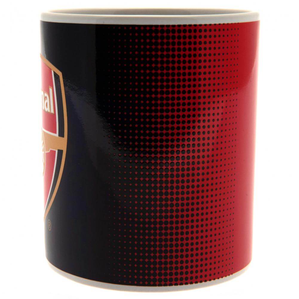 Arsenal FC Halftone Mug LKT Sport Ceramic everyday coffee mugHalftone design featuring a full colour Arsenal club crestGlazed kiln fired finish with white handleOfficial licensed productApprox 315ml (11oz)Approx 9cm tall, 8cm in diameter Mugs