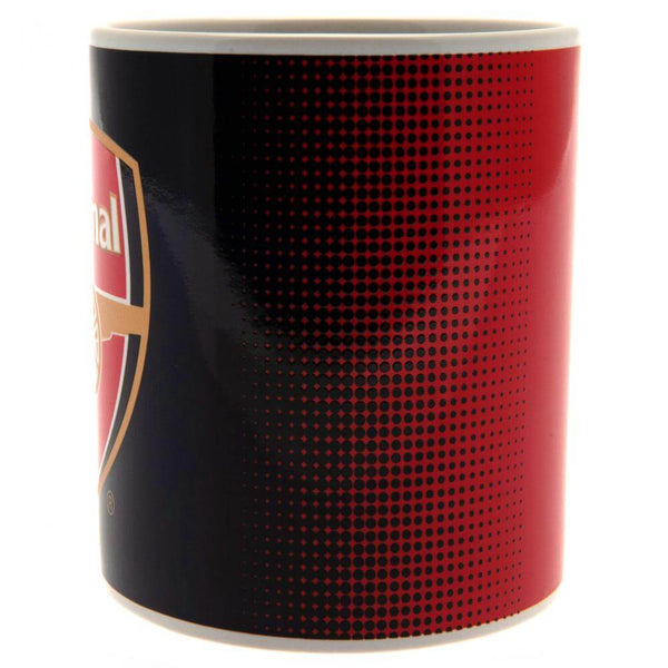 Arsenal FC Halftone Mug LKT Sport Ceramic everyday coffee mugHalftone design featuring a full colour Arsenal club crestGlazed kiln fired finish with white handleOfficial licensed productApprox 315ml (11oz)Approx 9cm tall, 8cm in diameter Mugs