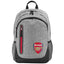 Arsenal FC Heather Grey Backpack LKT Sport Stylish heather grey backpack featuring full colour Arsenal crest and contrast zipped pocket to frontPadded back panel for comfort with adjustable shoulder straps and a carry strapMain compartment has a double zi