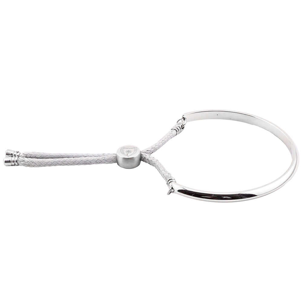 Arsenal FC Ladies Rope Bangle LKT Sport Stainless steel bangle and grey rope bracelet combinedFeaturing the Gunners logo engraved on the sliding rope attachmentOfficial licensed productApprox 10cm in diameter Bracelets