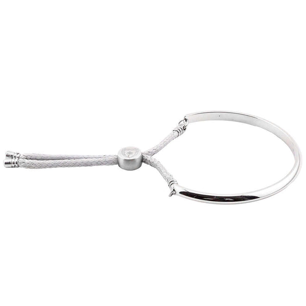 Arsenal FC Ladies Rope Bangle LKT Sport Stainless steel bangle and grey rope bracelet combinedFeaturing the Gunners logo engraved on the sliding rope attachmentOfficial licensed productApprox 10cm in diameter Bracelets